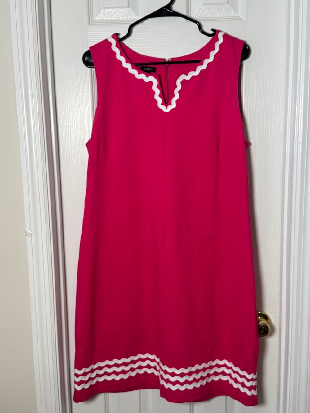 Talbots Pink Rickrack-Trim Ponte Shift Dress Size 12